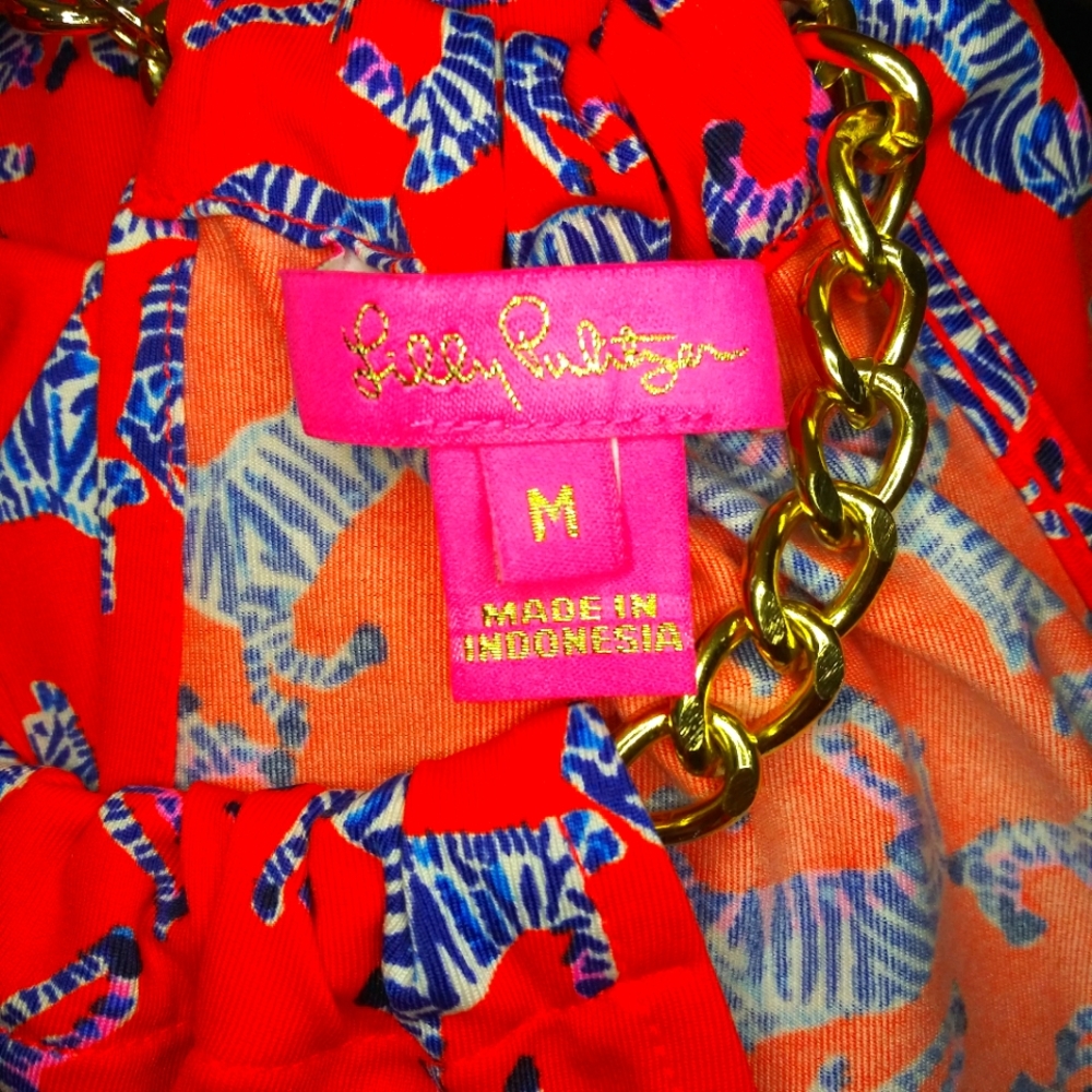 Lilly Pulitzer Orange and Blue Halter Top - Picture 9 of 12